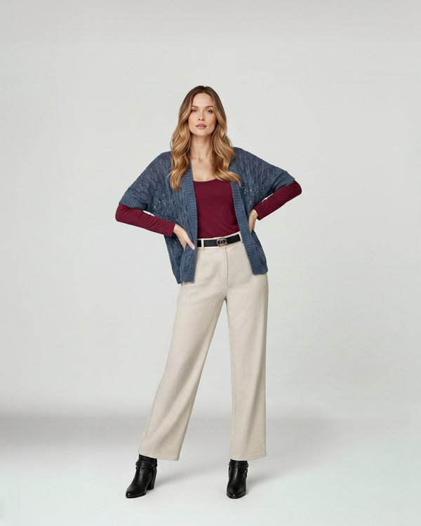 Cardigan Mujer Antonia Gris Lineatré