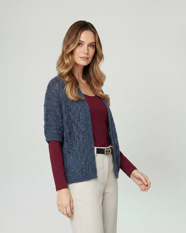 Cardigan Mujer Antonia Gris Lineatré