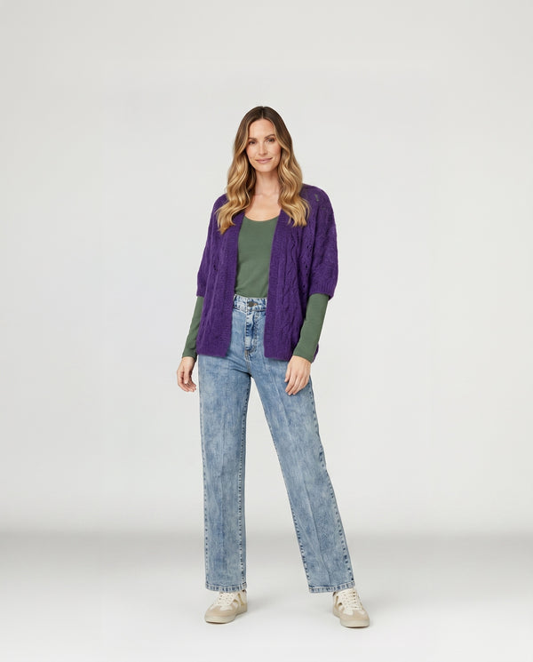 Cardigan Mujer Valentina Vino Lineatré