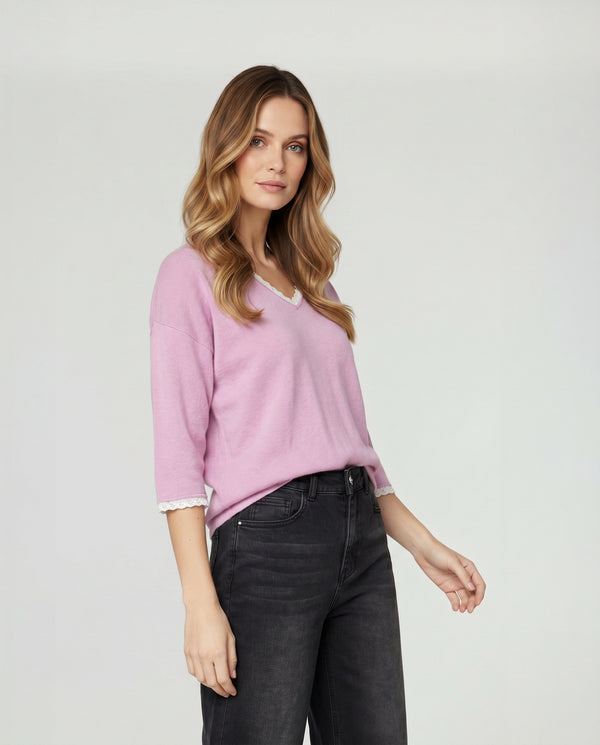 Sweater Mujer Violetta Rosado Lineatré