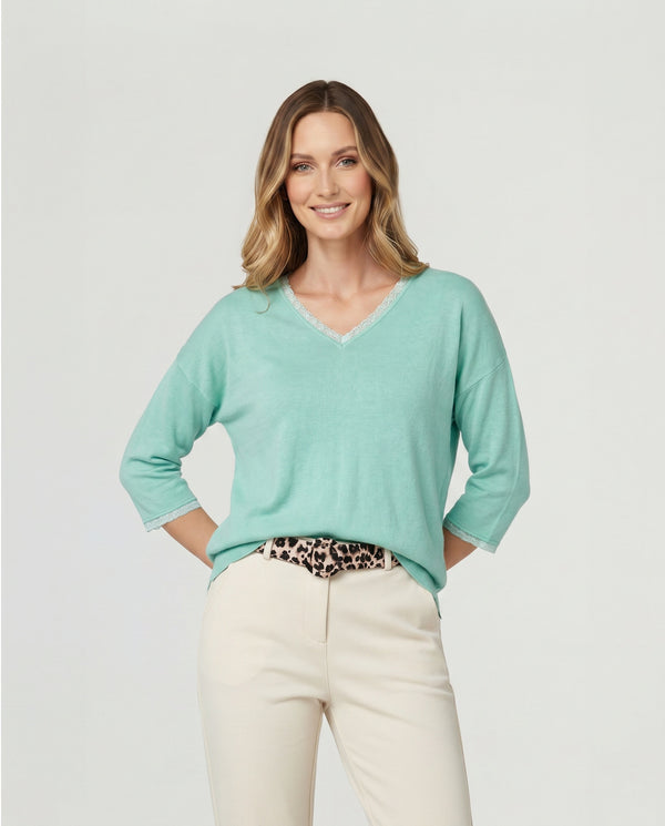 Sweater Mujer Silvana Agua Lineatré