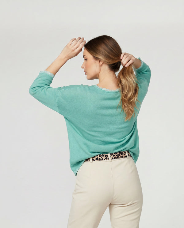 Sweater Mujer Silvana Agua Lineatré