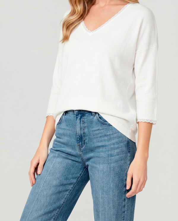 Sweater Mujer Romina Blanco Lineatré