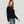 Sweater Mujer Luciana Relaxed Cuello En V Tipo Camisa Manga Caída Negro Lineatre