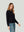 Sweater Mujer Luciana Relaxed Cuello En V Tipo Camisa Manga Caída Negro Lineatre