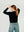 Sweater Mujer Luciana Relaxed Cuello En V Tipo Camisa Manga Caída Negro Lineatre
