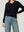 Sweater Mujer Luciana Relaxed Cuello En V Tipo Camisa Manga Caída Negro Lineatre