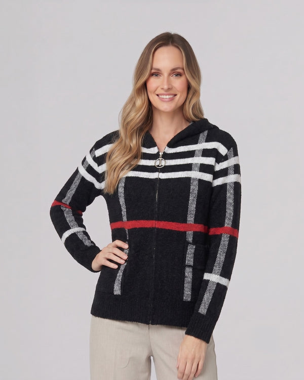 Cardigan Mujer Chiara Relaxed Cuello En V Manga Suelta Negro Lineatre