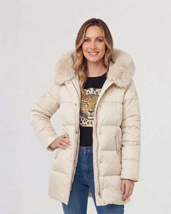 Parka Mujer Isabella Beige Lineatré
