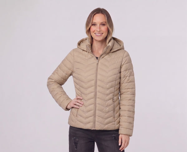Parka Mujer Amelia Beige Lineatré