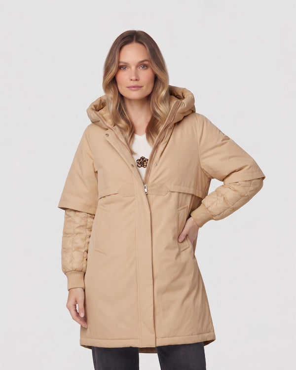 Parka Mujer Amanda Beige Lineatré