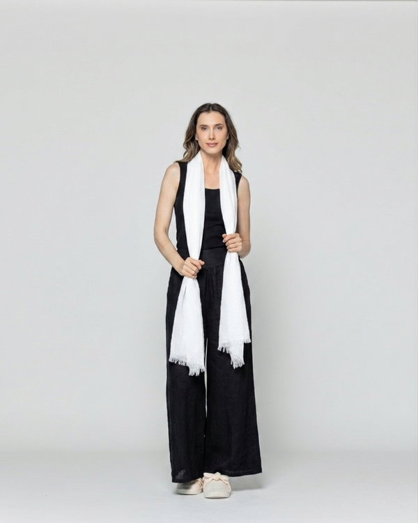 Pañuelo Mujer Con Textura Blanco Lineatre