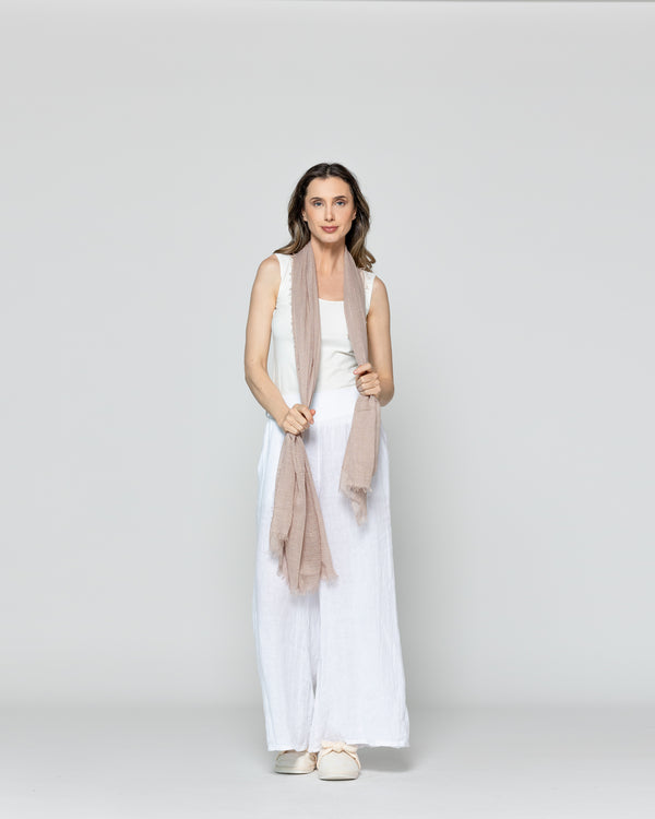 Pañuelo Mujer Con Textura Beige Lineatre