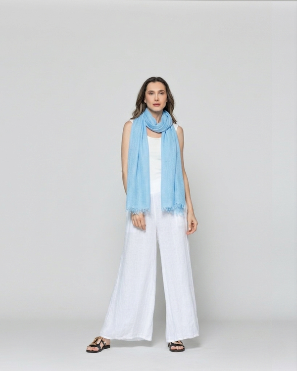 Pañuelo Mujer Con Textura Celeste Lineatre