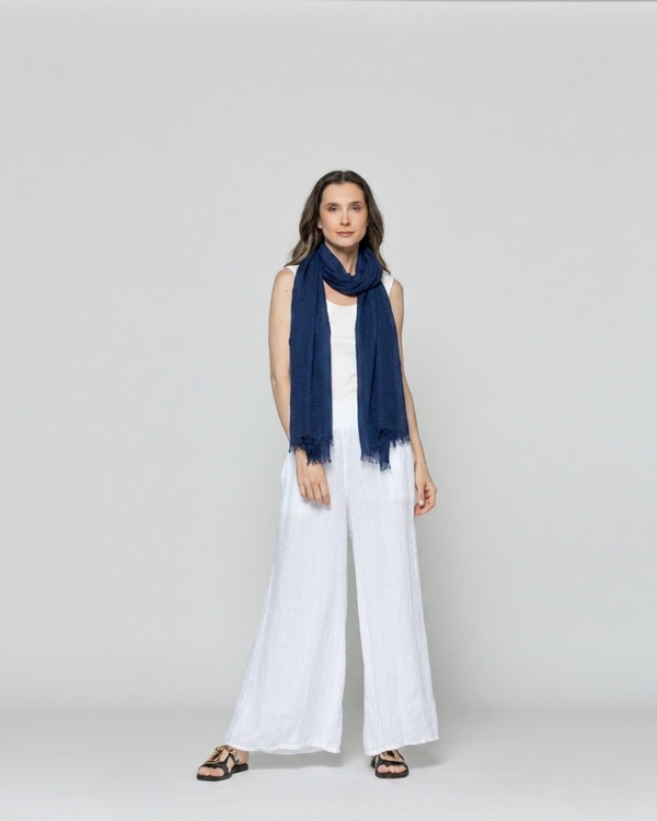 Pañuelo Mujer Con Textura Navy Lineatre