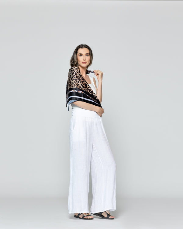 Pañuelo Mujer Satinado Estampado Leopardo Lineatre