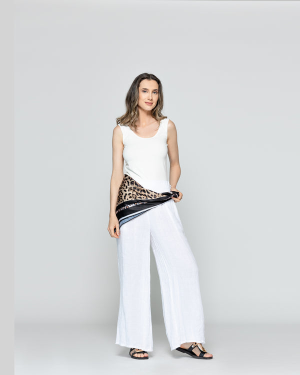 Pañuelo Mujer Satinado Estampado Leopardo Lineatre