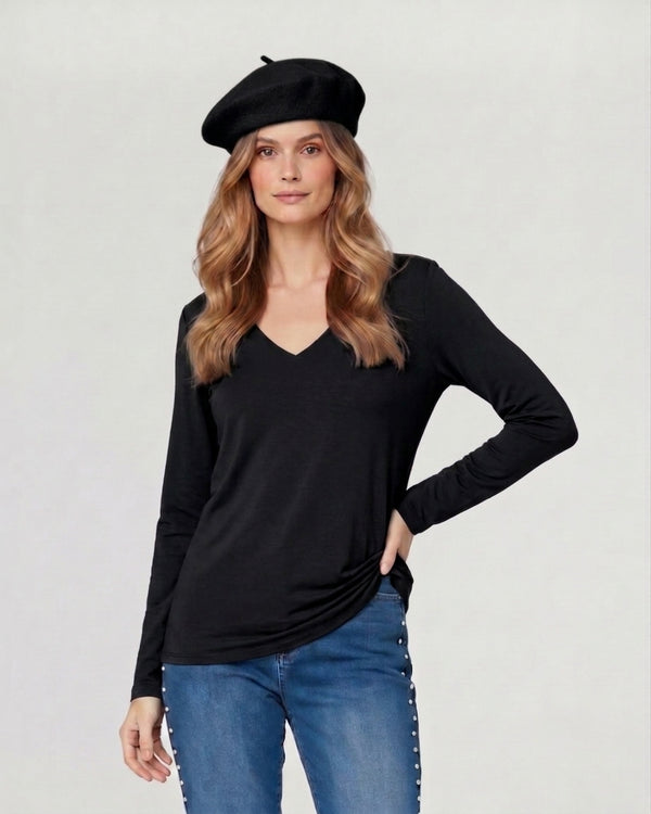 Boina Mujer Dalia Negro Lineatre