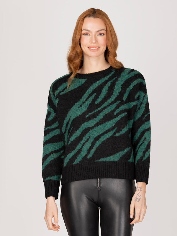 Sweater verde animal print