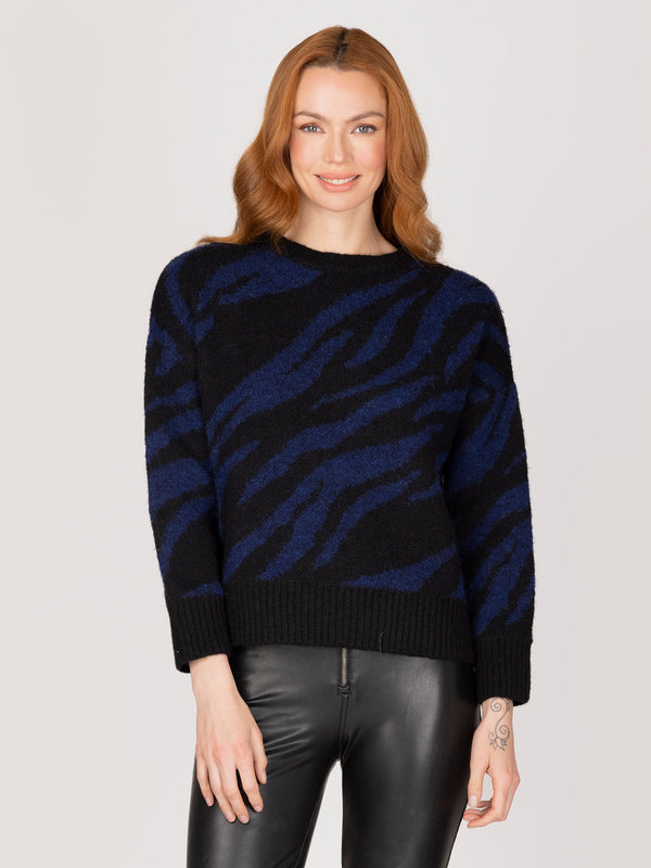 Sweater azul animal print